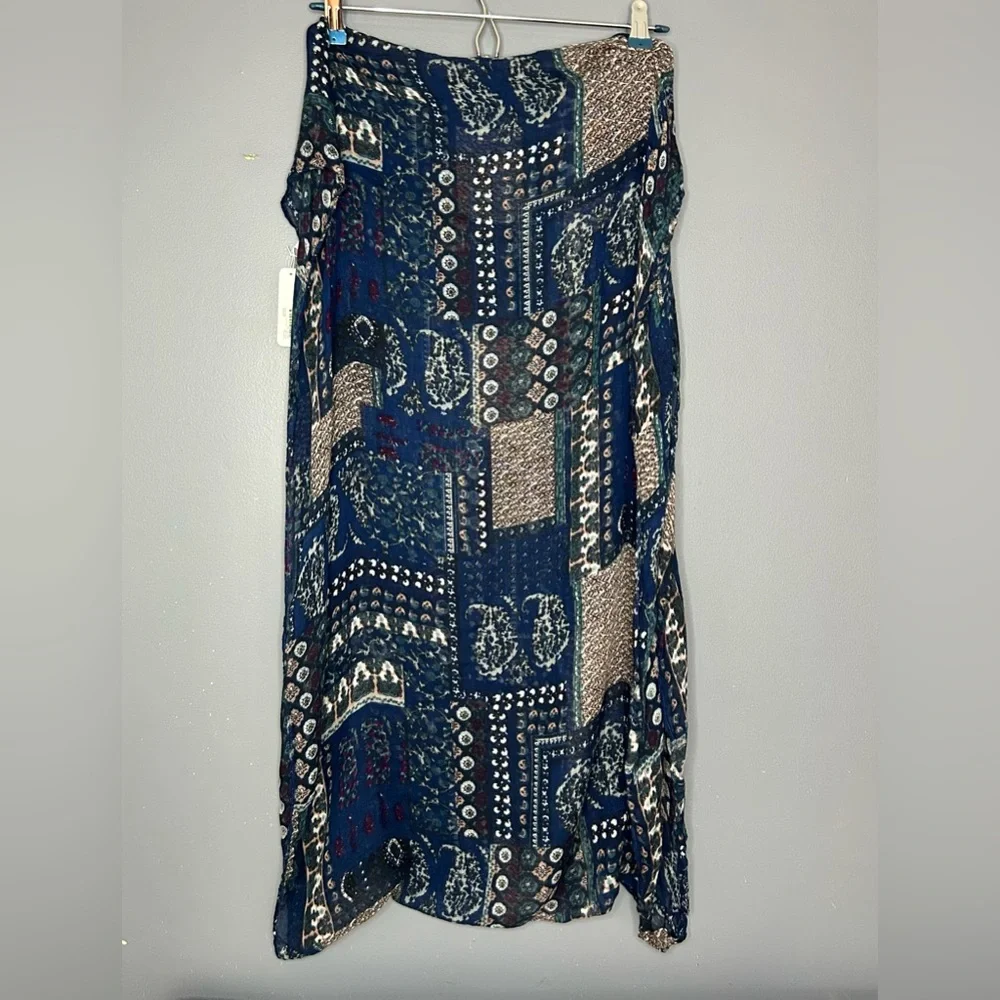 Charming Charlie Navy Blue Patchwork Infinity Scarf Soft Lightweight Boho OS NWT